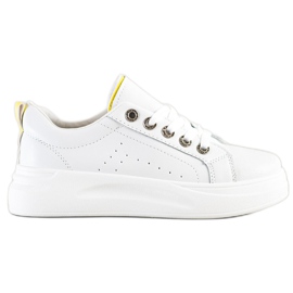 SHELOVET Trendiga sneakers på plattformen vit