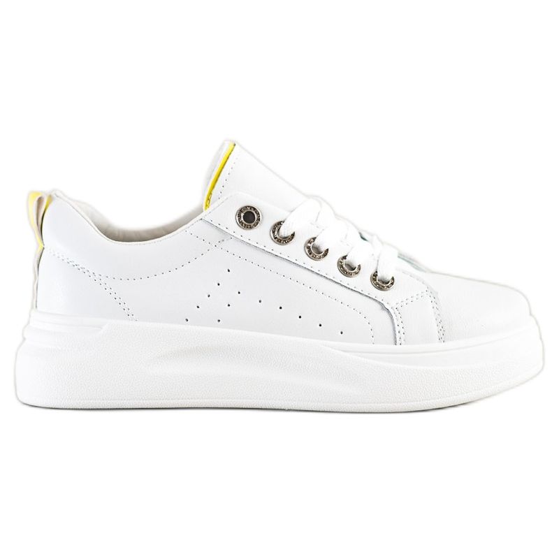 SHELOVET Trendiga sneakers på plattformen vit