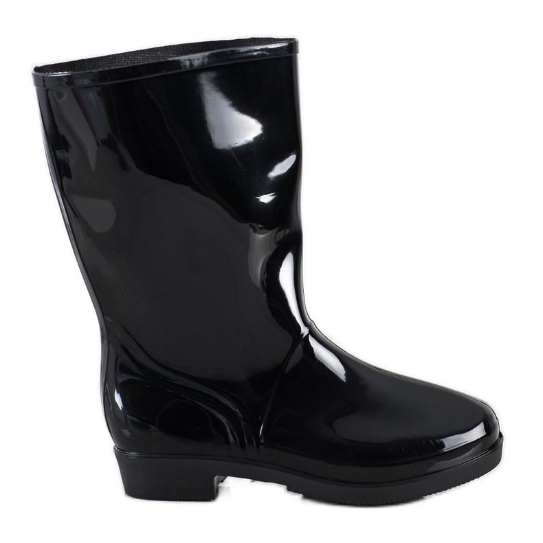 SHELOVET Glänsande High Wellies svart