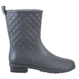 SHELOVET Trendiga quiltade galoscher grå