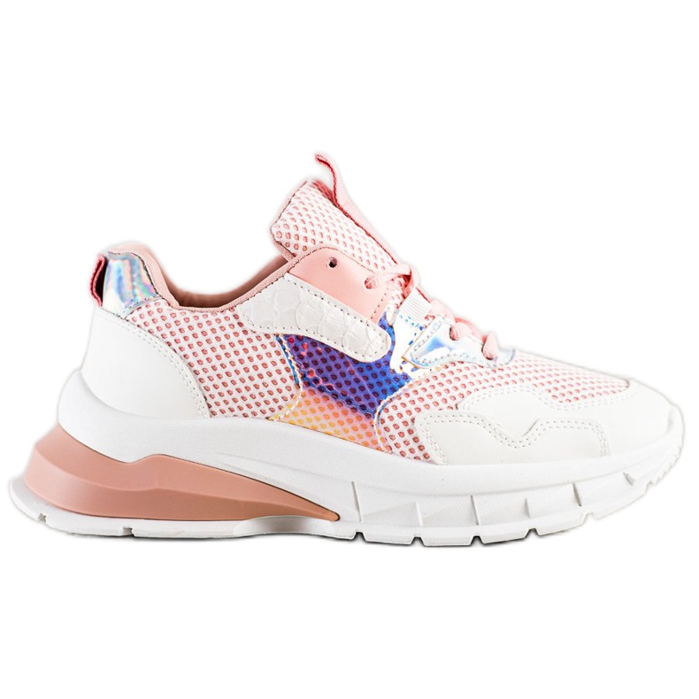 SHELOVET Trendiga sneakers vit rosa