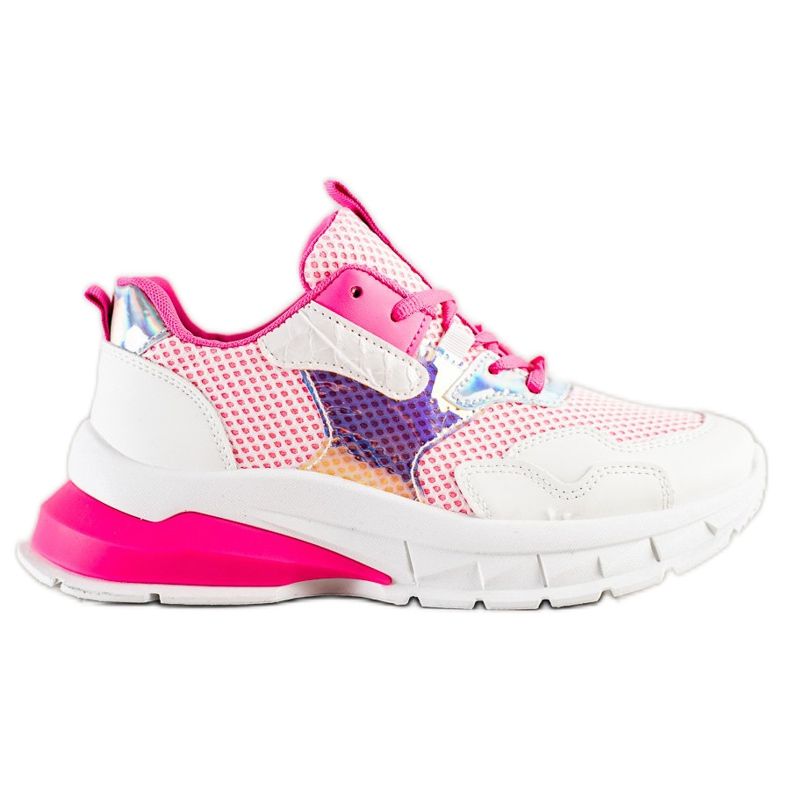 SHELOVET Trendiga sneakers vit rosa