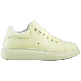 SHELOVET Gröna sneakers på plattformen