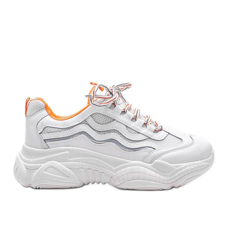 Vita sneakers med orange Jasmin -inlägg