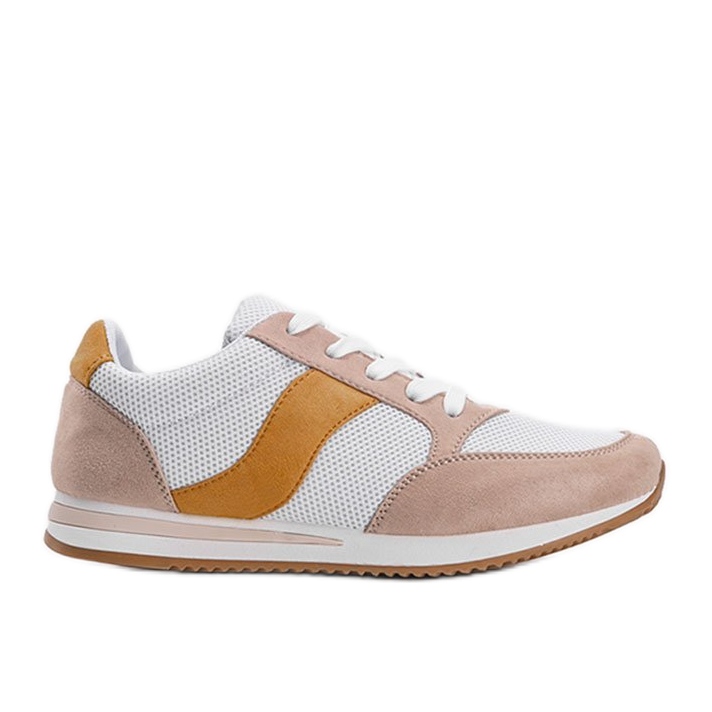 Klassiska vita sneakers med Aniya beige