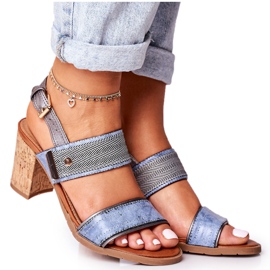 EVE Emma Blue Sandals On A Cork Bar brun blå