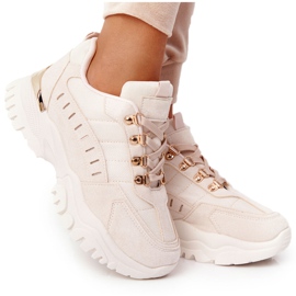 PS1 Kvinnors Beige sneakers Bra humör på stor sula