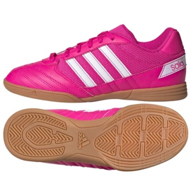 Adidas Super Sala Jr G55911 fotbollsskor rosa, vit rosor och lila