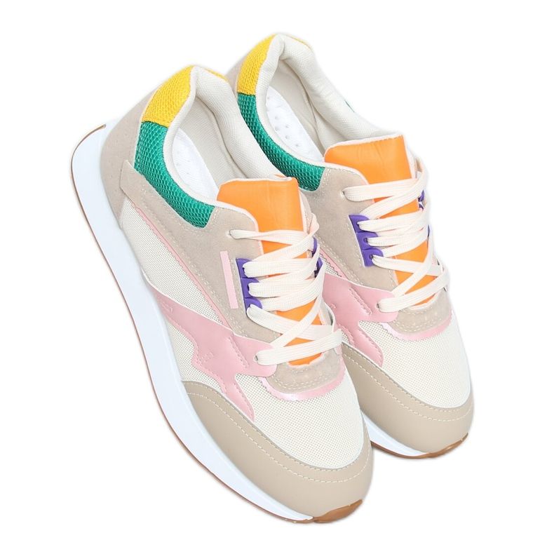 Flerfärgade sportskor NB372 Beige rosa grön gul