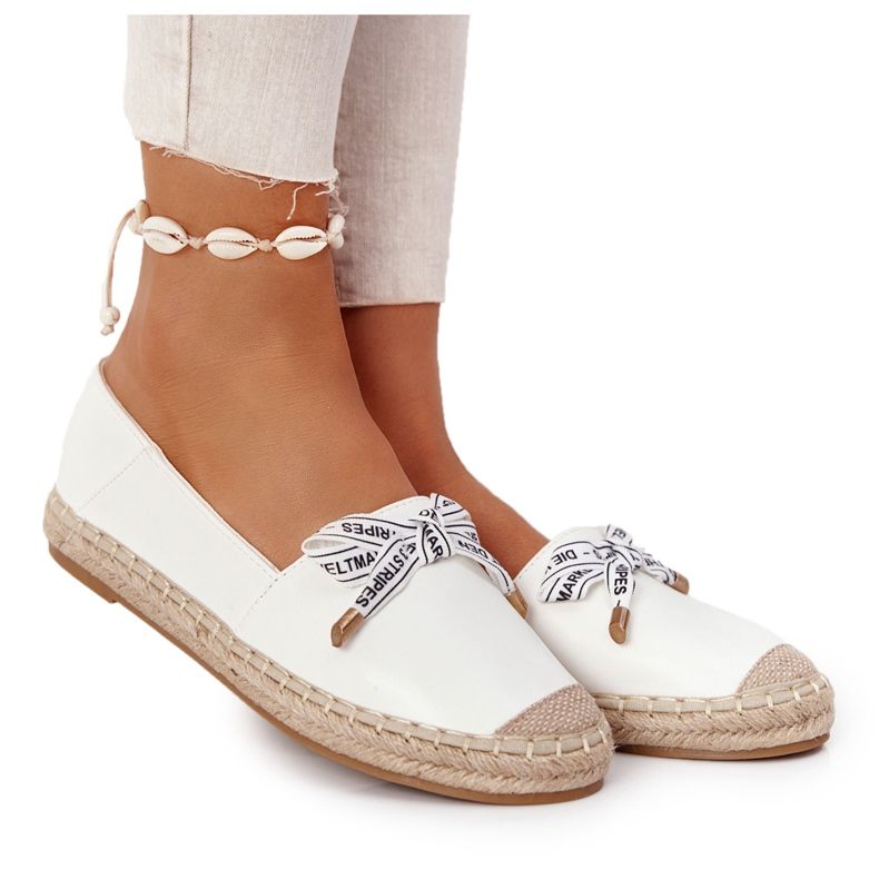S.Barski Espadrilles On Straw Sole S. Bararski White vit