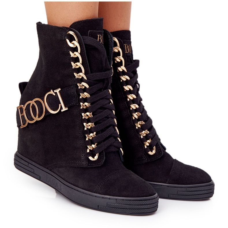 Dammocka Sneakers BOOCI 2222 Golden Black Letters svart