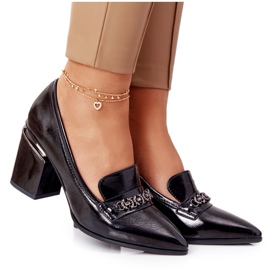 Eleganta pumpar på en bar S.Barski Premium Black svart