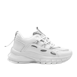 Vita sneakers med silver Guadalupe inlägg