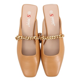 Tofflor med kedjekamel T399P Camel brun