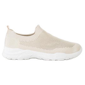 Ideal Shoes Slip-on skor med mesh beige