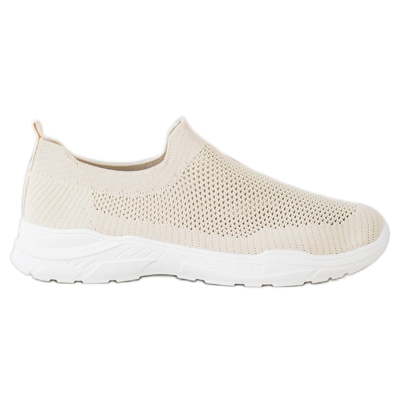 Ideal Shoes Slip-on skor med mesh beige