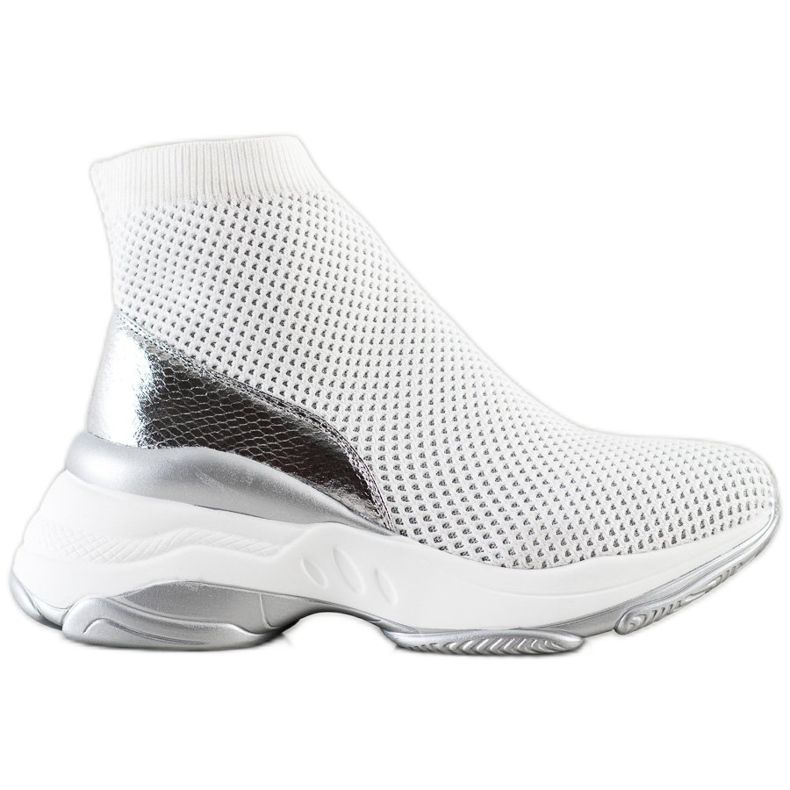 SHELOVET Sneakers med hög textil vit