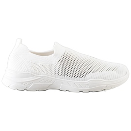 Ideal Shoes Slip-on skor med mesh vit