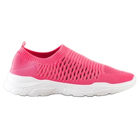 Ideal Shoes Bekväma öppnade sneakers rosa