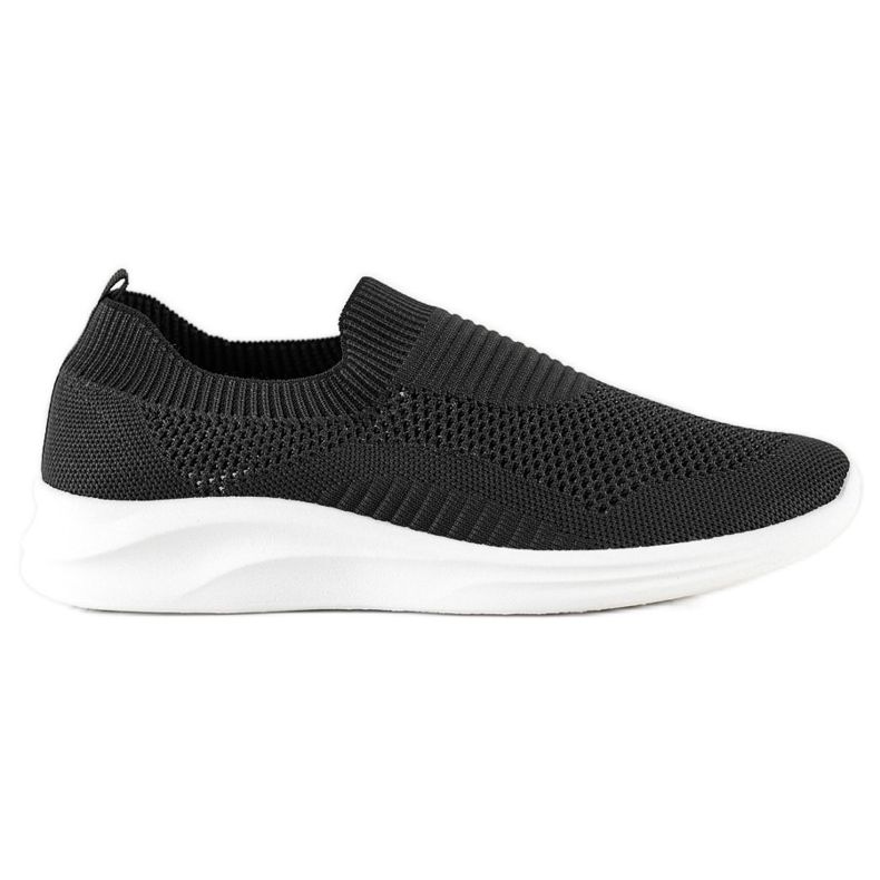 Ideal Shoes Svarta Sports Slipons