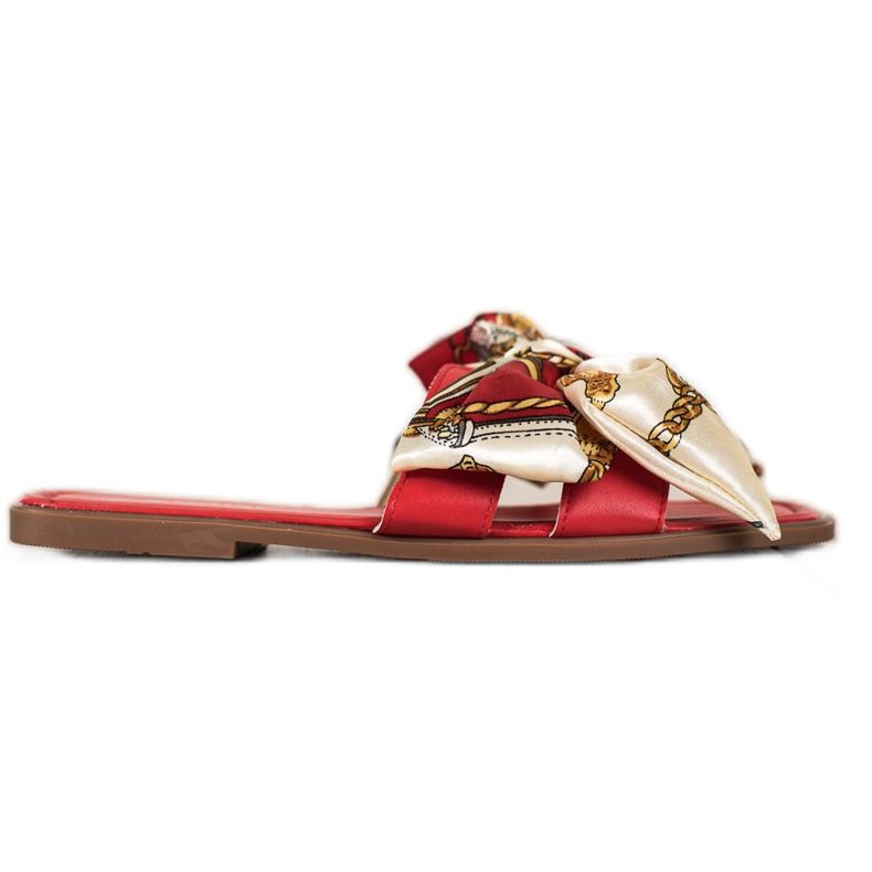 Seastar Eleganta tofflor med dekorativ rosett röd