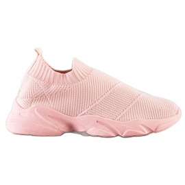 SHELOVET Bekväma slip-on skor rosa