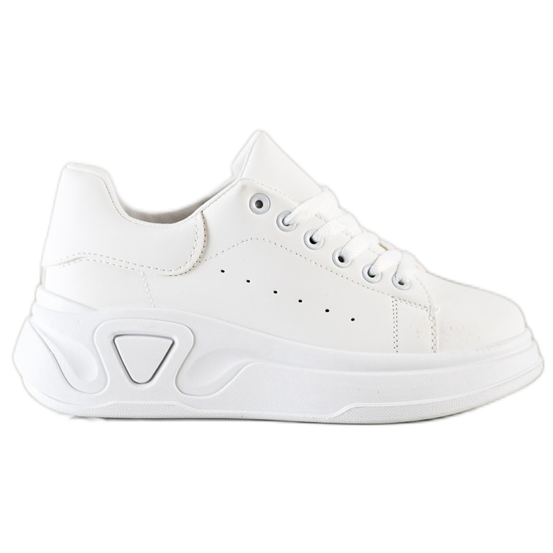 SHELOVET Snygga Eco Leather Sneakers vit