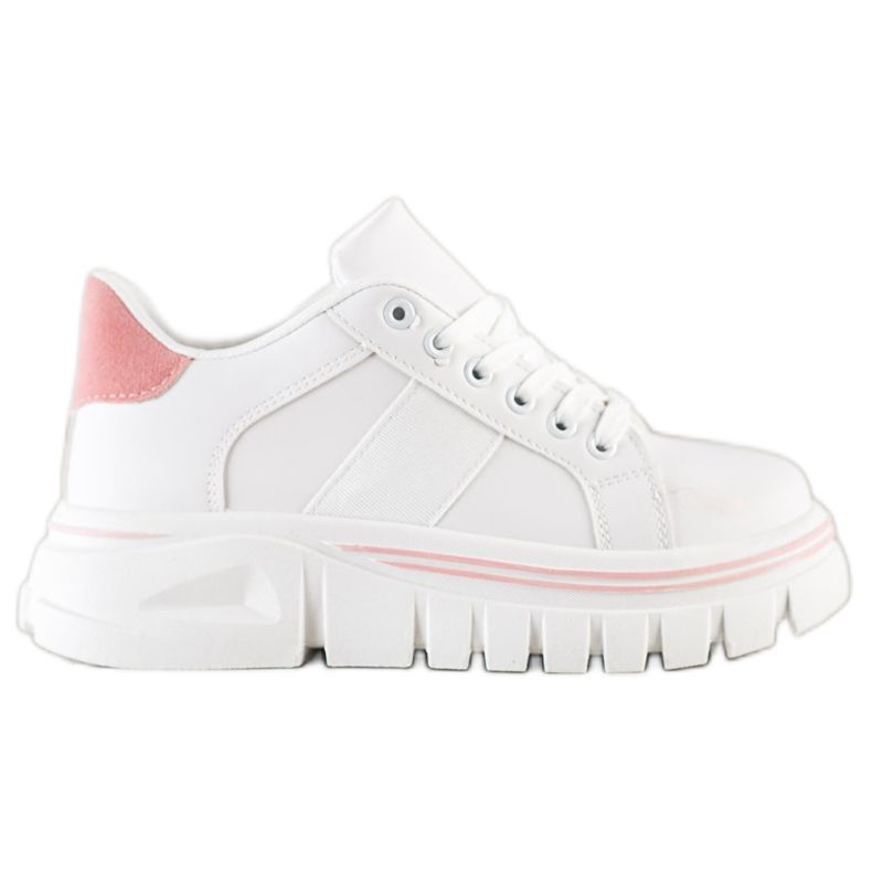 SHELOVET Vita sneakers på plattformen