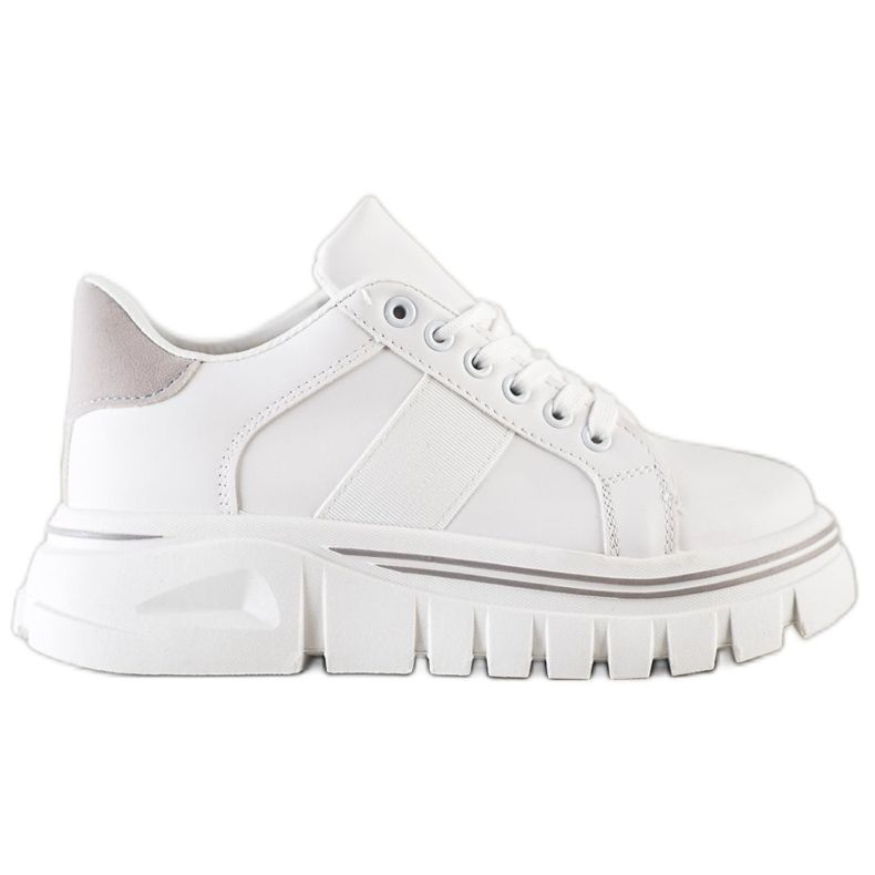 SHELOVET Vita sneakers på plattformen