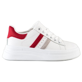 SHELOVET Sneakers med mockaskär vit