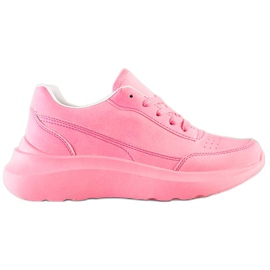SHELOVET Klassiska Eco Leather Sneakers rosa