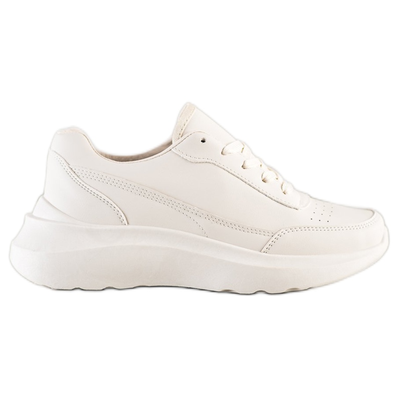 SHELOVET Klassiska Eco Leather Sneakers beige