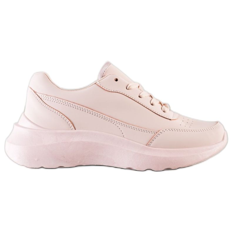 SHELOVET Klassiska Eco Leather Sneakers rosa
