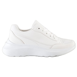 SHELOVET Klassiska Eco Leather Sneakers vit