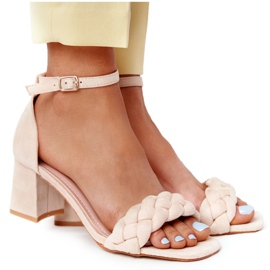 PS1 Mocka Sandaler med hög klack Beige Long Island