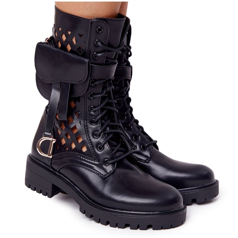 PS1 Openwork svarta stövlar med Kidney Rock Star