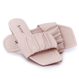 PS1 Kvinnors klassiska beige tofflor ser bra ut