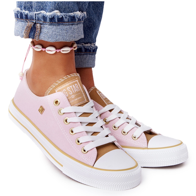 Klassiska damskor Sneakers Big Star HH274455 Rosa
