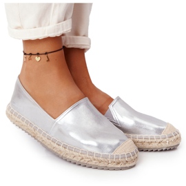 Läder Espadriller på en flätad sula Big Star HH274504 Silver