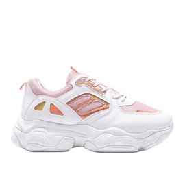 Rosa och vita sneakers på en tjock Annette -sula mångfärgad