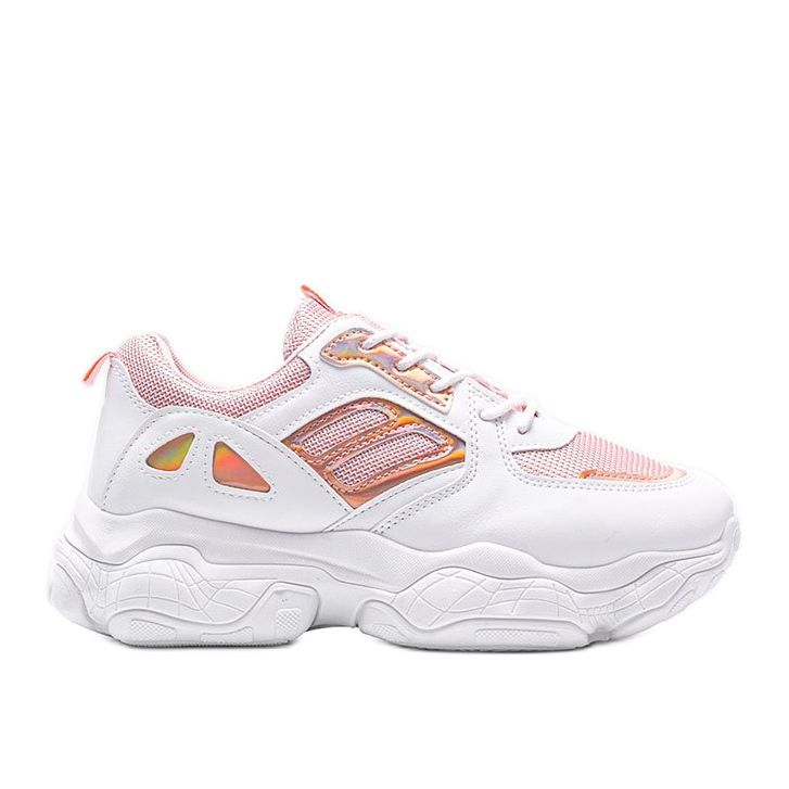 Rosa och vita sneakers på en tjock Annette -sula mångfärgad