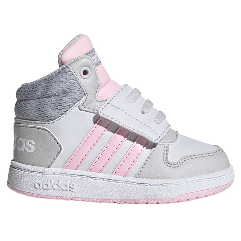 Adidas Hoops Mid 2.0 I barnskor vita och rosa FY9290 grå