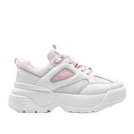 Vita sneakers med en tjock Jaida -sula