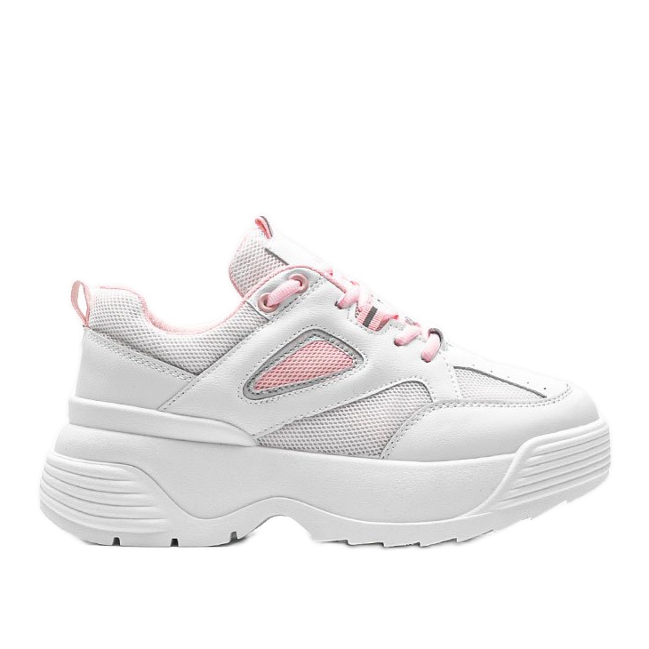 Vita sneakers med en tjock Jaida -sula