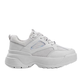 Beige sneakers med en tjock Jaida -sula