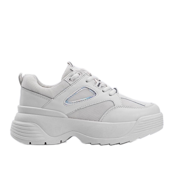 Beige sneakers med en tjock Jaida -sula