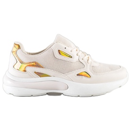 Creamberry'S Sneakers med Holo -insatser beige