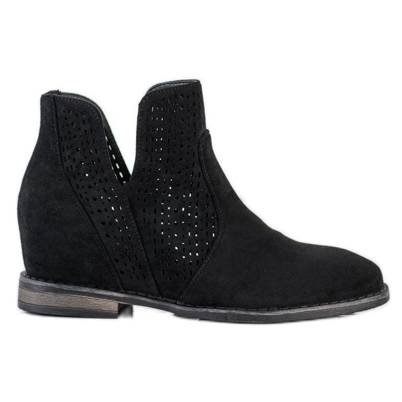 S. BARSKI Vårstövlar med utskurna S.BARSKI svart