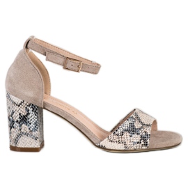 Snygga Sergio Leone sandaler beige mångfärgad