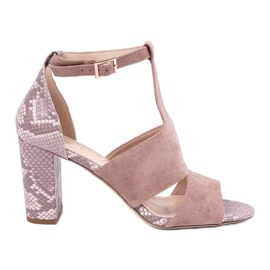 Byggda -upp sandaler Sergio Leone rosa